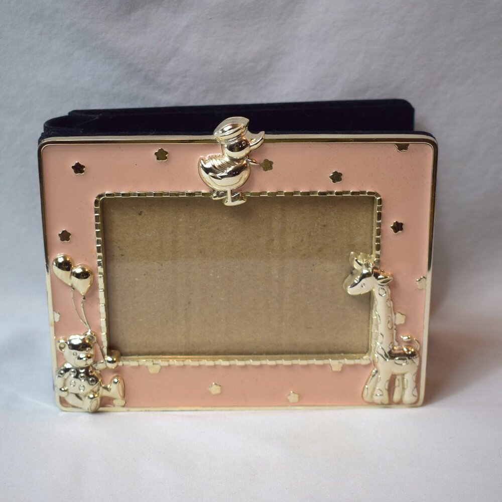 Vintage Royal Limited Pink Enamel Picture Frame Brag Book Photo Album
